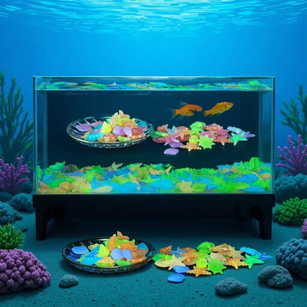Aquarium Plant Order - Parlayan Işıltılı Okyanus Taşları Floresan Deniz